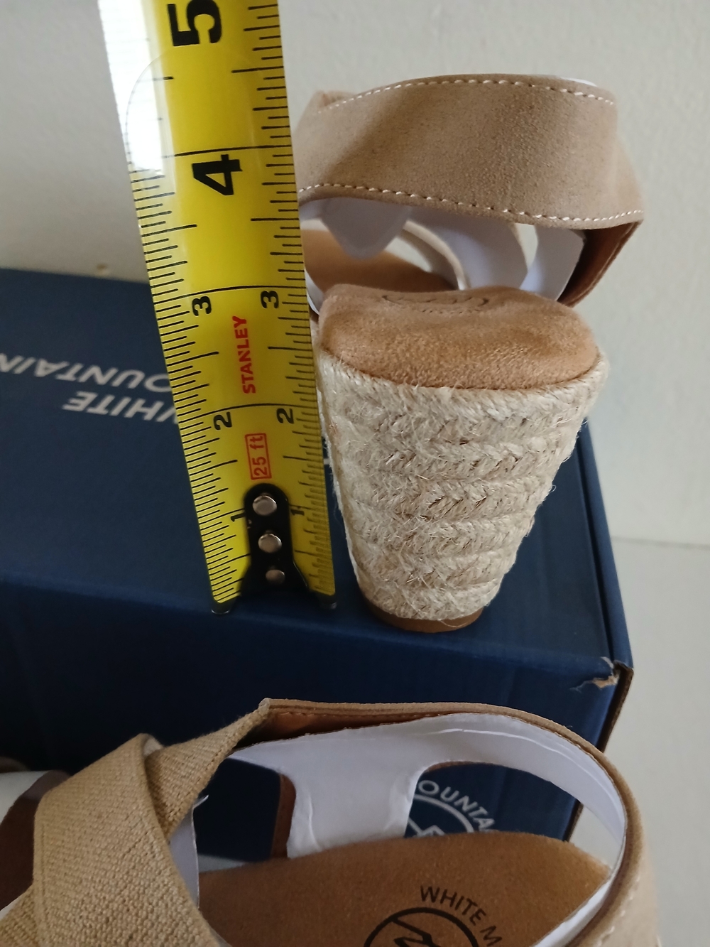 White Mountain Beige Espadrille Wedge Sandals Size 6 New $40 - Picture 8 of 9